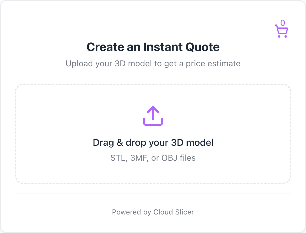Cloud Slicer Widget Step 1